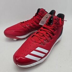 Adidas Icon Bounce Mid Baseball Cleats Mens Size 12.5 Red White Black CG5178